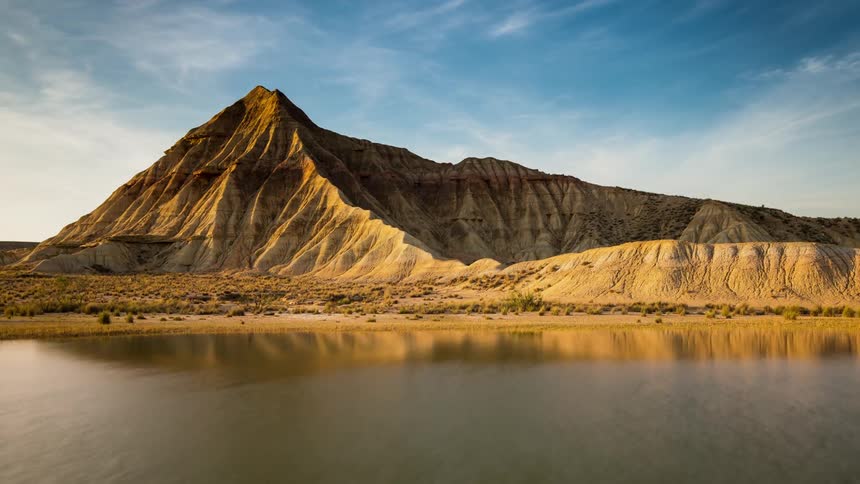 Water ripples and flows on a mountain lake