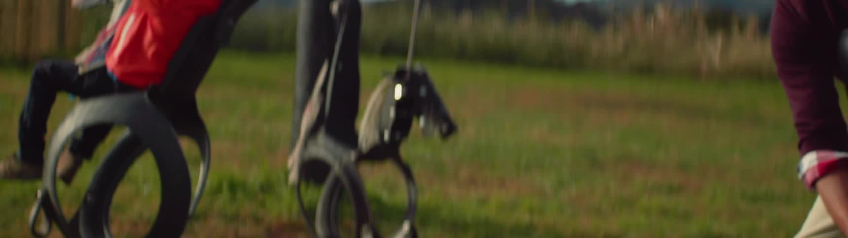 Kids are swinging on a swing set