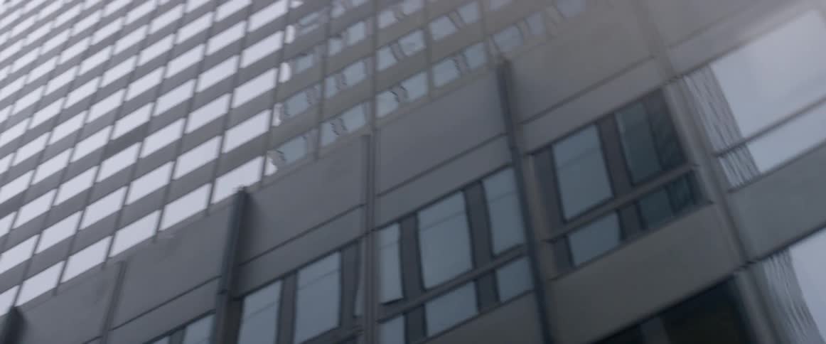 A city building towers overhead