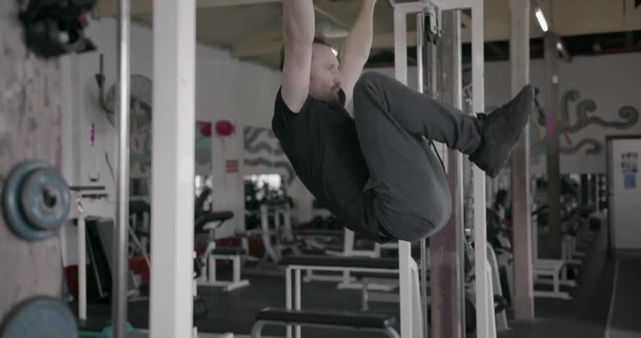 A man exercising in the gym