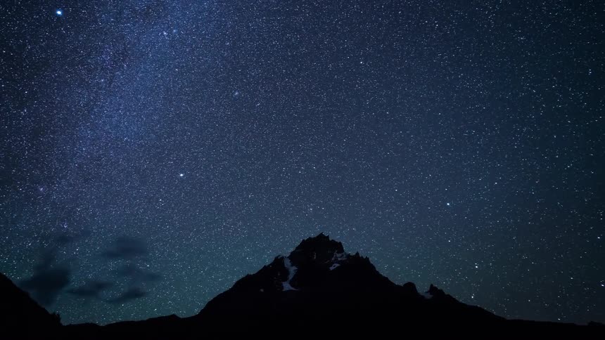 The stars are passing through the sky as the night progresses
