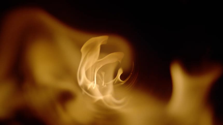Fire burning brightly in a pipe