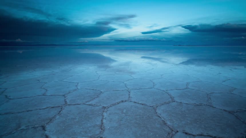 Cracked ice at sunrise