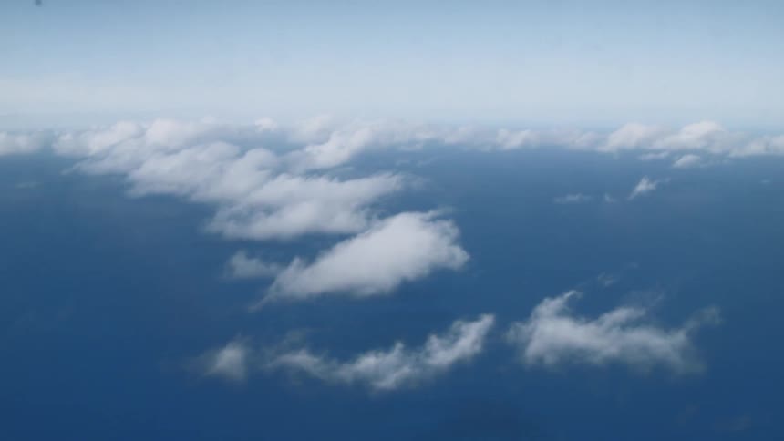 Small patch of clouds seen from above