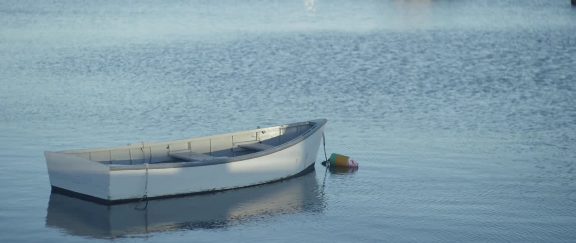 Boat floating on a body of water