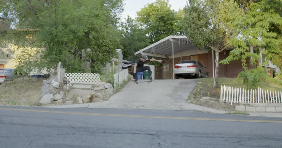 A person skateboarding outdoors