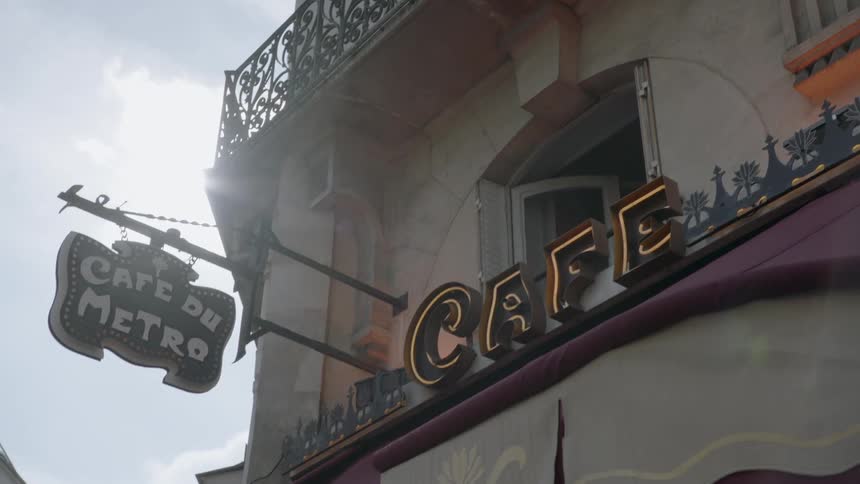Outside of a cafe on a sunny day