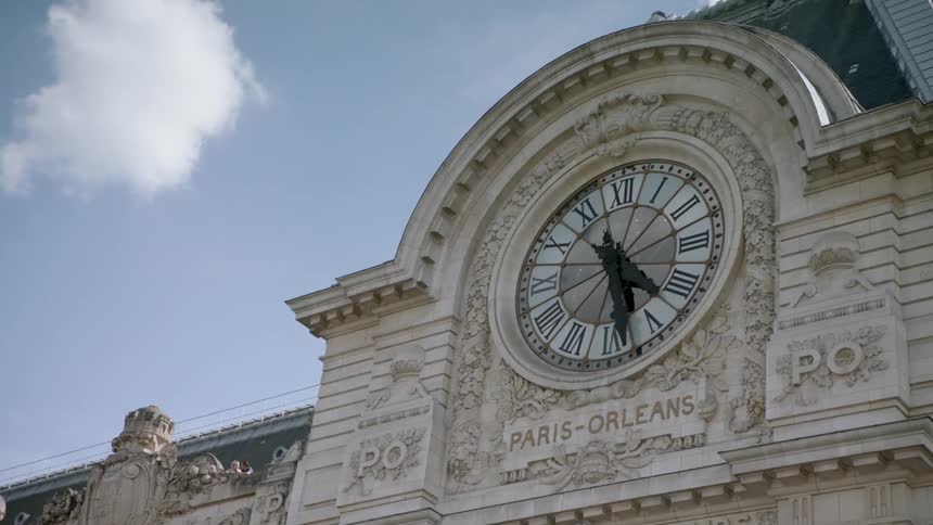 A clock tower in paris france