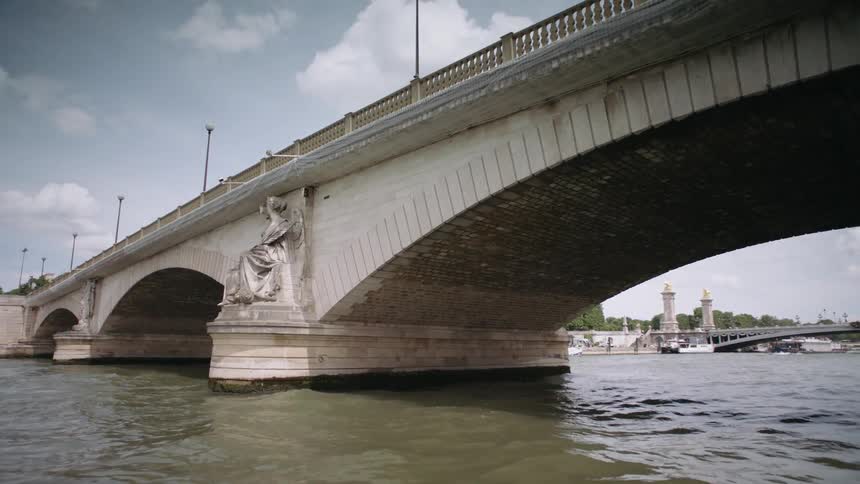 Traveling under a carved bridge