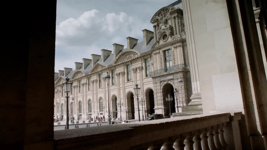 The buildings of the louvre on a sunny day