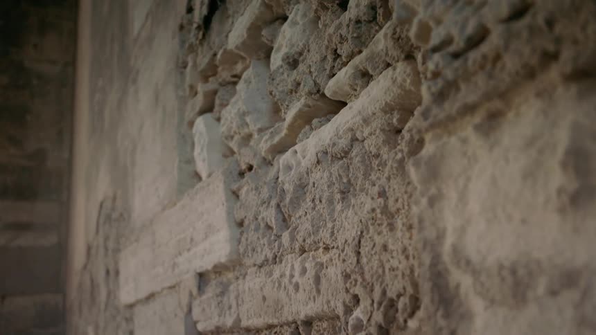 Crumbly wall of a building