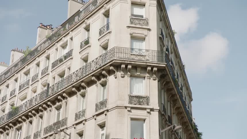 A city building towers overhead
