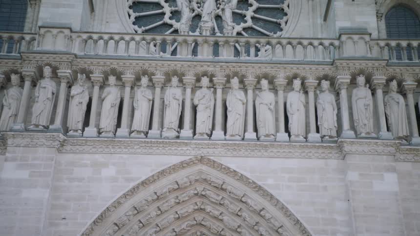 Ornate carvings on the outside of a building