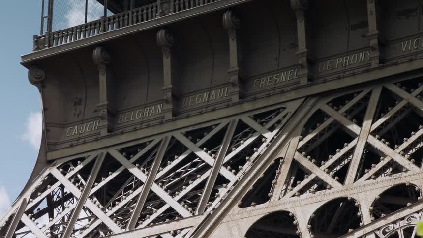 Names are inscribed on the eiffel tower