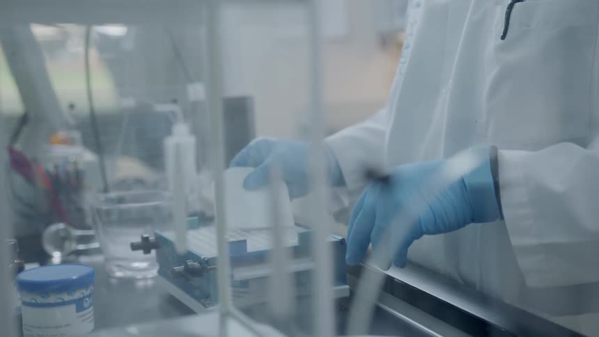 A scientist works in a lab