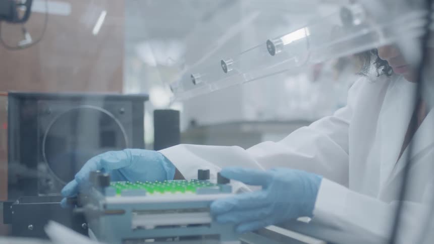 A scientist works in a lab
