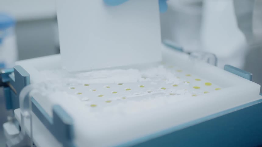 A pharmacist is combining ingredients in a lab