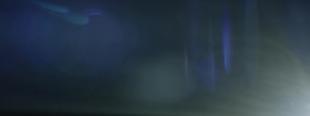 Strobe lights flash in the dark