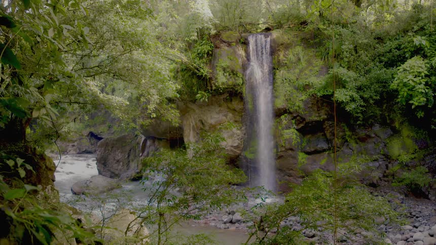 Water falling down a waterfall