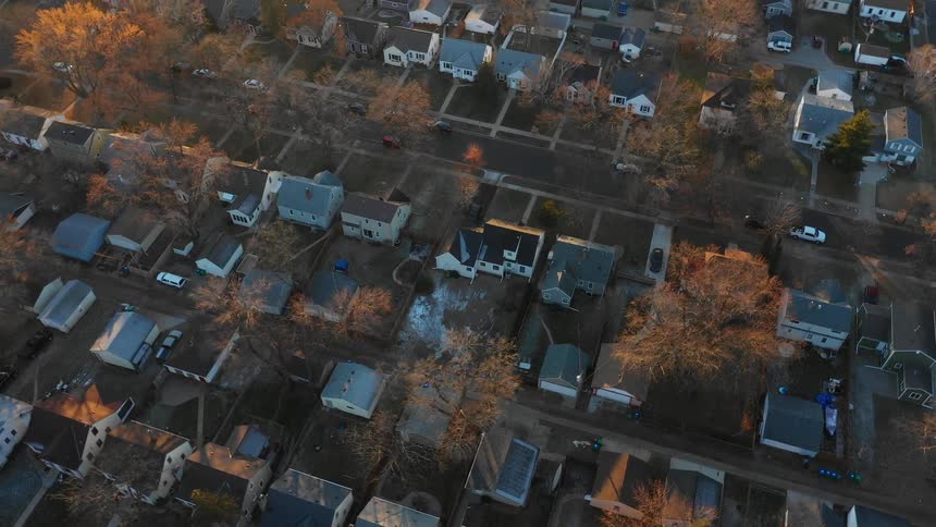 A city neighborhood from above