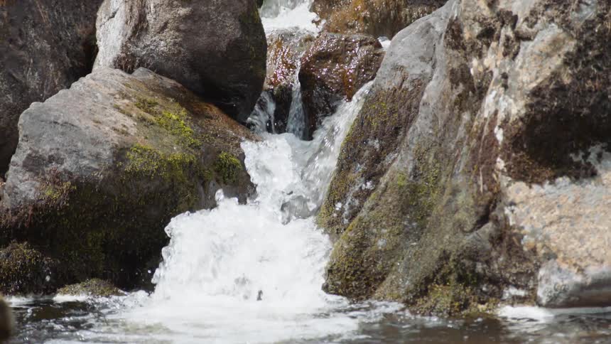 Stream water flows over rocks