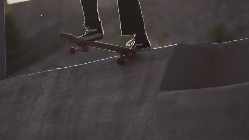 A person skateboarding outdoors