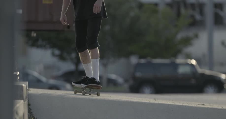 Man riding a skateboard in slow motion