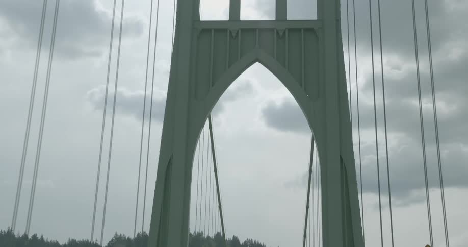 Crossing a large suspension bridge in a vehicle