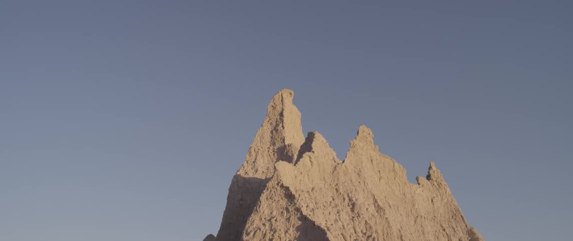 View of the top of some large stones on a mountain