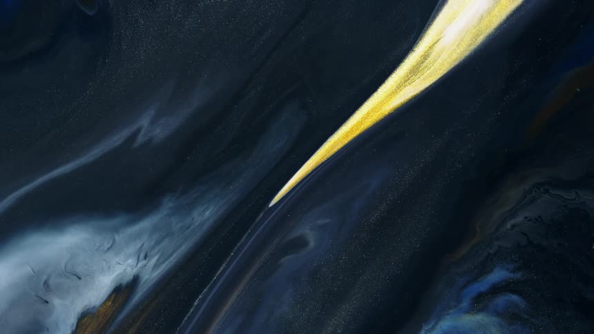 Different colors of liquid flow together