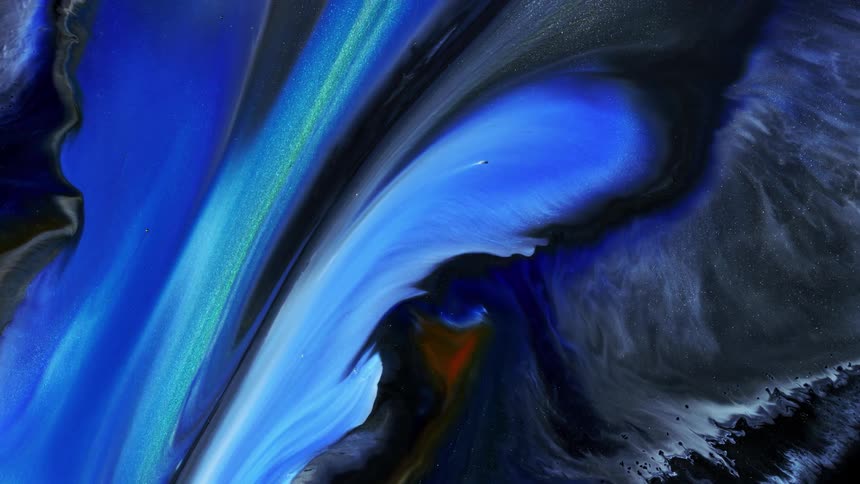 Liquid in various colors mix together