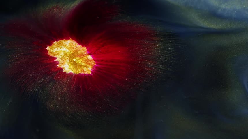 Waves of red close in on the glowing yellow core