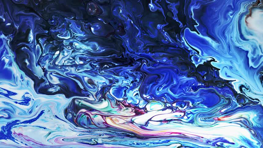 Abstract of water colors flowing down a canvas