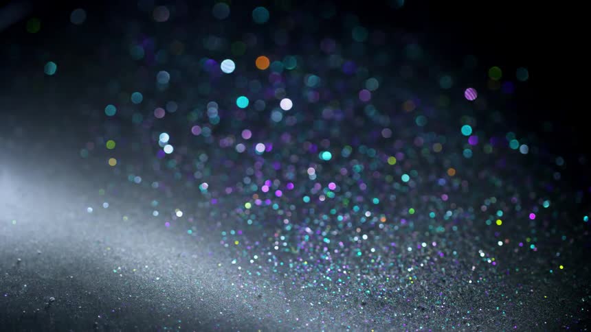 A light shines on glitter