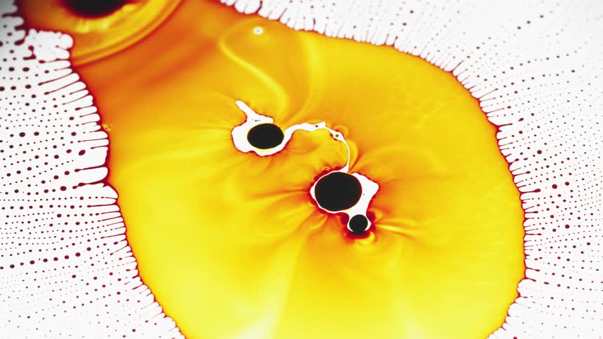 Drops of ink compress and create a mesh of microscopic dots