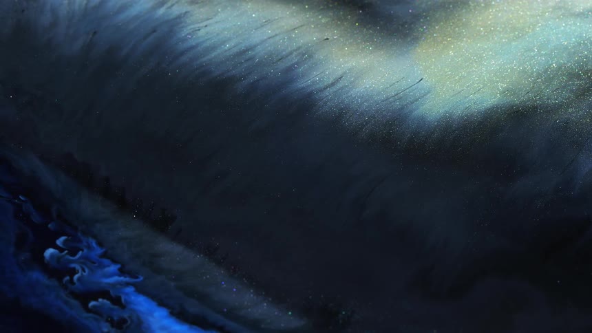 Colors and patterns are sparkling in a liquid solution