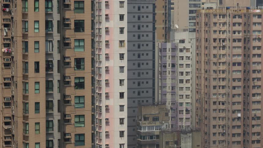 Buildings stand tall in a city