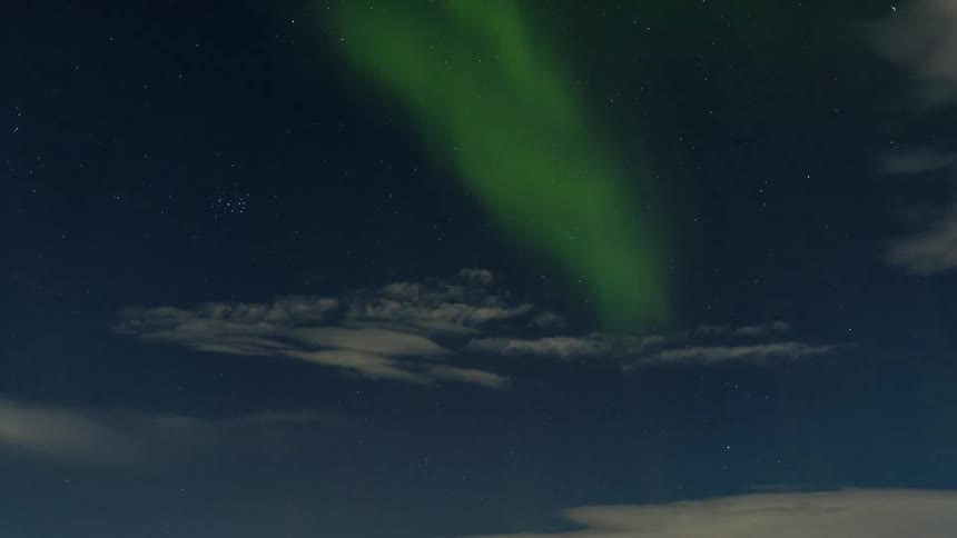 The aurora borealis is creating a light show at night