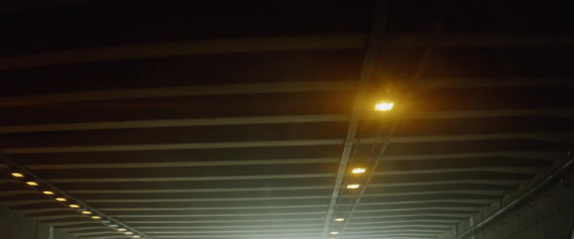 Lights shine in a tunnel