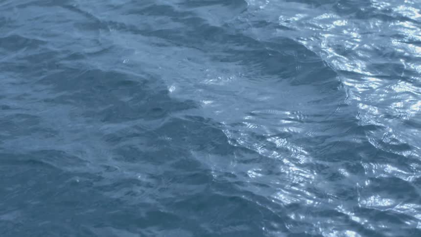 Blue water flows in the ocean