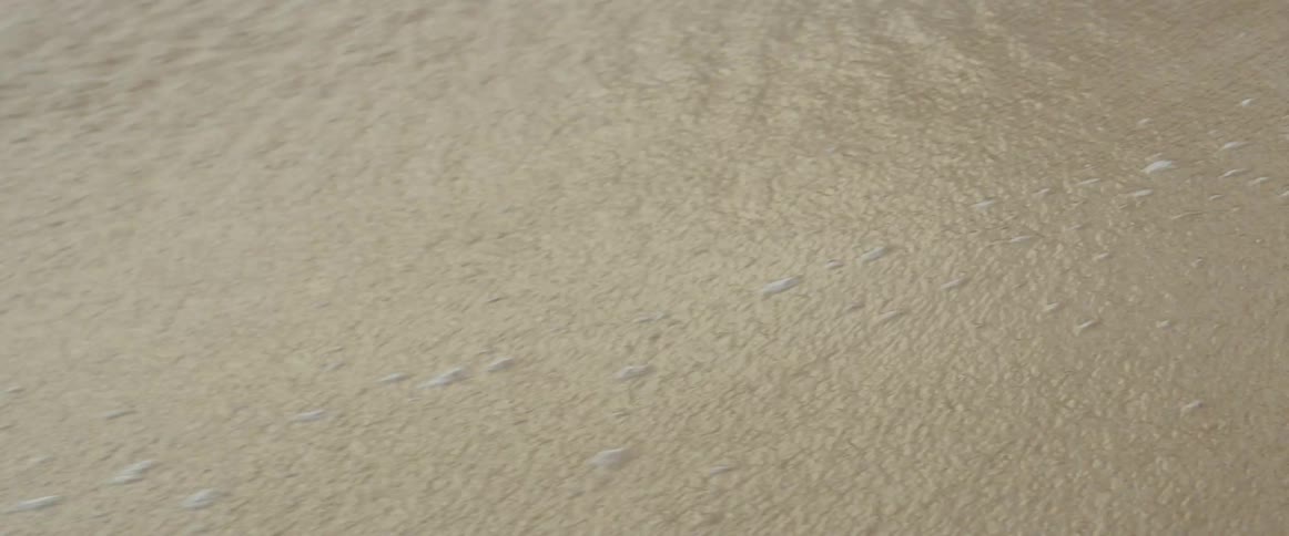Ocean waves wash ashore a sandy beach