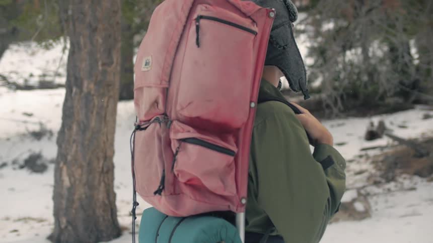 A person wearing a backpack