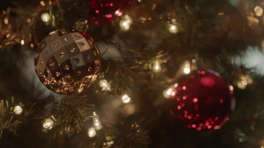 Ornaments on a christmas tree