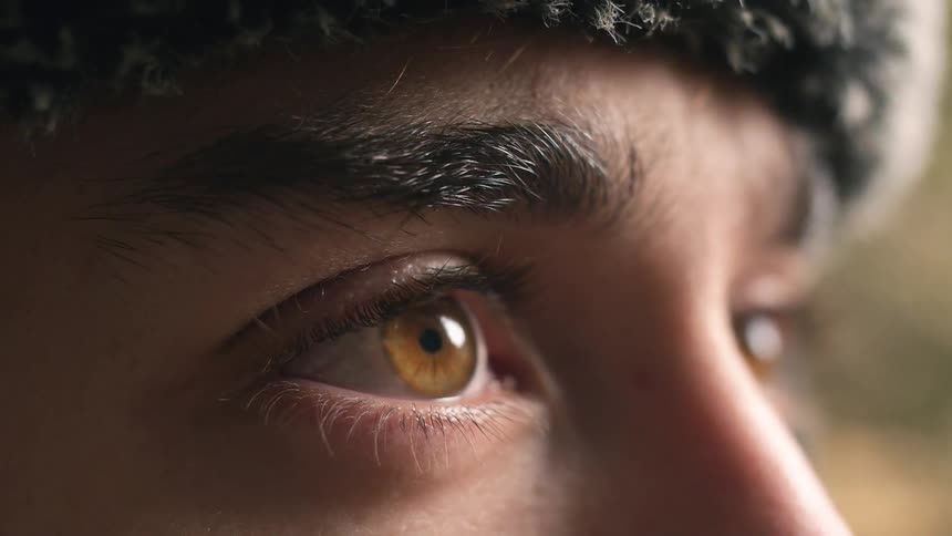 Up close view of a person's face