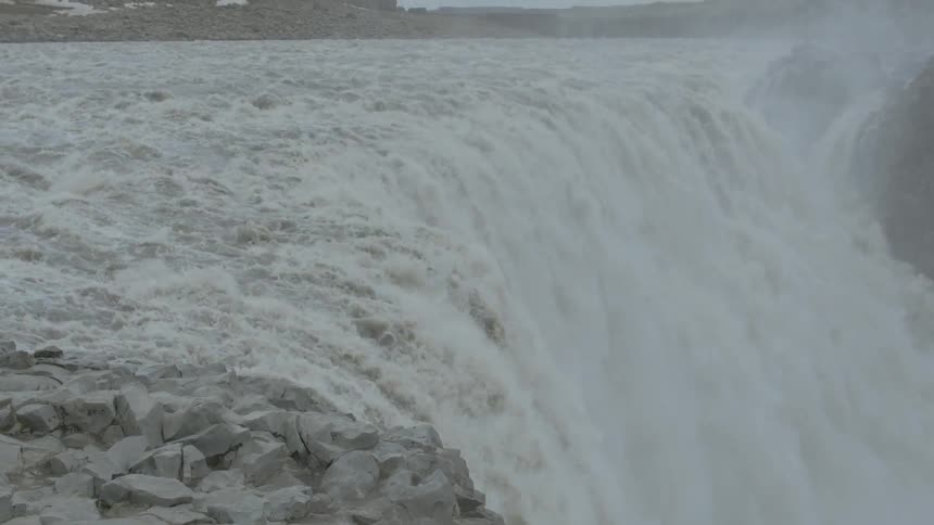 View from the top of a very large waterfall
