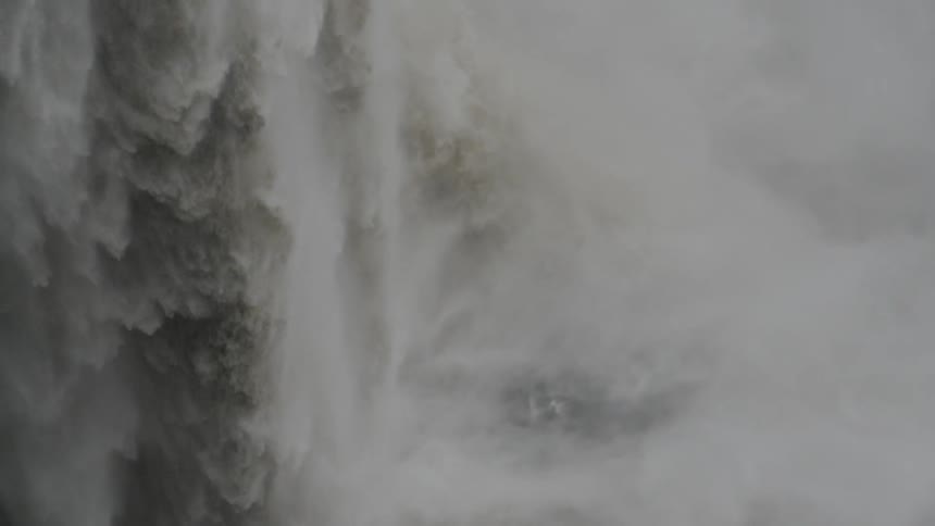 Water rushing down heavily