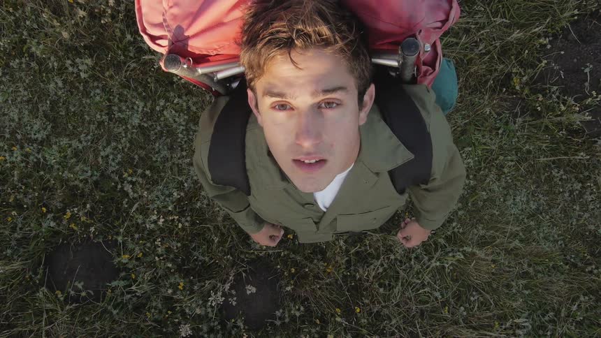 A person looking up at something