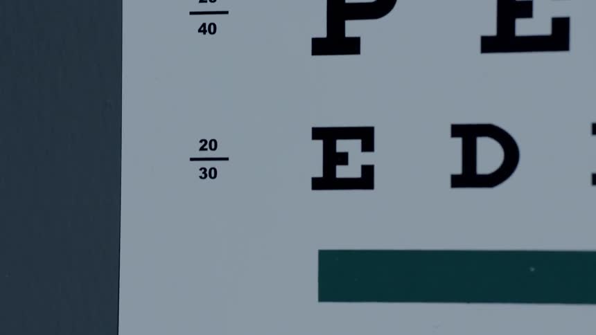 A close up of an eye chart
