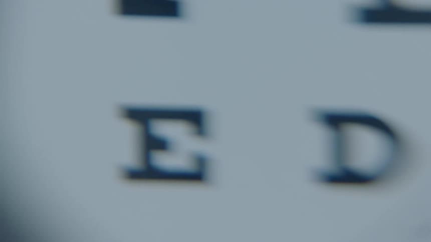Alphabet letters on an eye chart