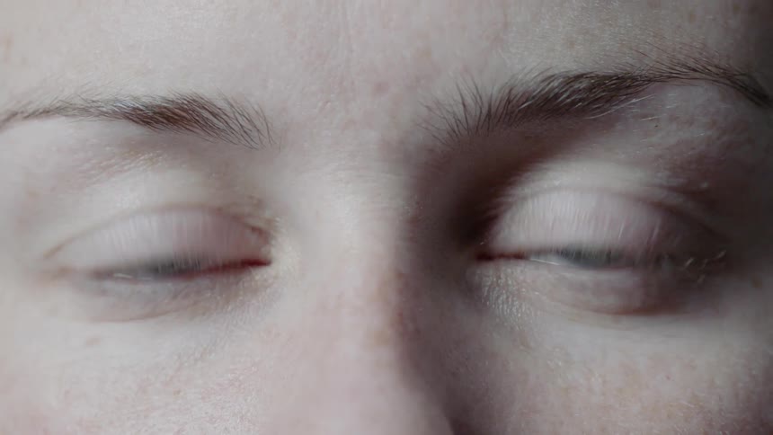 A close up of someone blinking